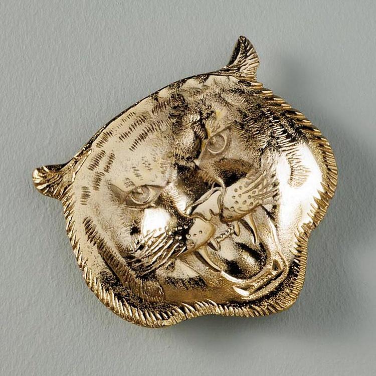 Tiger Head Trinket Tray Gold