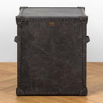 Тумба-сундук Navigator Side Table D натуральная кожа Antique Ebony - ракурс 4