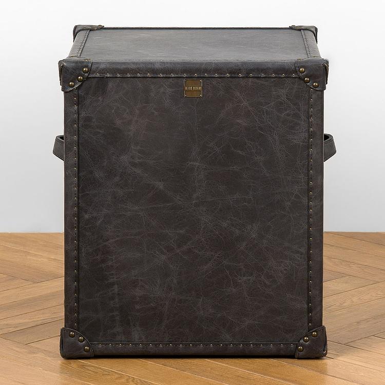 Тумба-сундук Navigator Side Table D натуральная кожа Antique Ebony - ракурс 4