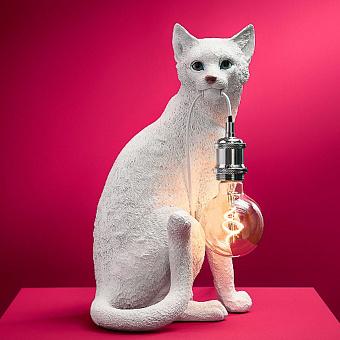 Настольная лампа Table Lamp Cat Chouchou полирезин White Polyresin