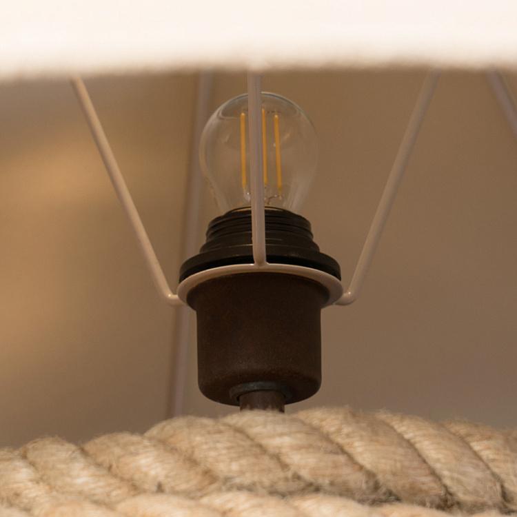 Настольная лампа с абажуром Канат Rope Coil Table Lamp With Coolie Shade Hemp Sand