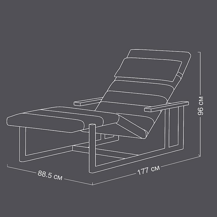 Садовый шезлонг-лежак Roxy Lounger, Black акриловая ткань Light Stone - ракурс 10