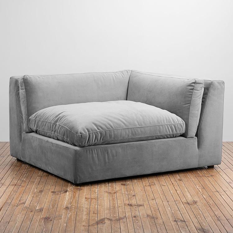 Угловой модульный бархатный диван Зенна 2, S Zenna Group Small 2 Velvet