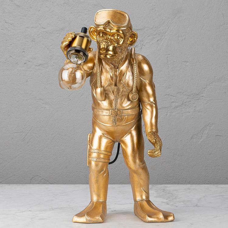 Настольная лампа Дайвер Дэн золотого цвета Table Lamp Golden Diver Dan