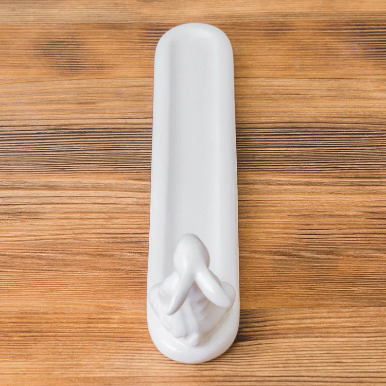 Белая подставка для благовоний Медитирующий кролик Meditating Rabbit Incense Stand White