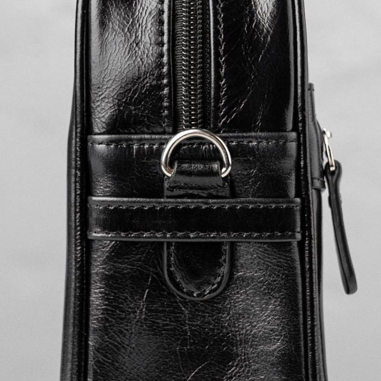 Чёрная кожаная мужская сумка Гном Midget Bag, Bowler Black