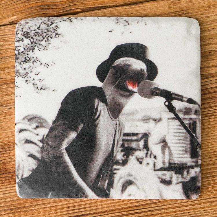 Набор из четырёх подставок под стаканы Киноцефалы Set Of 4 Stone Coasters Cynocephalus