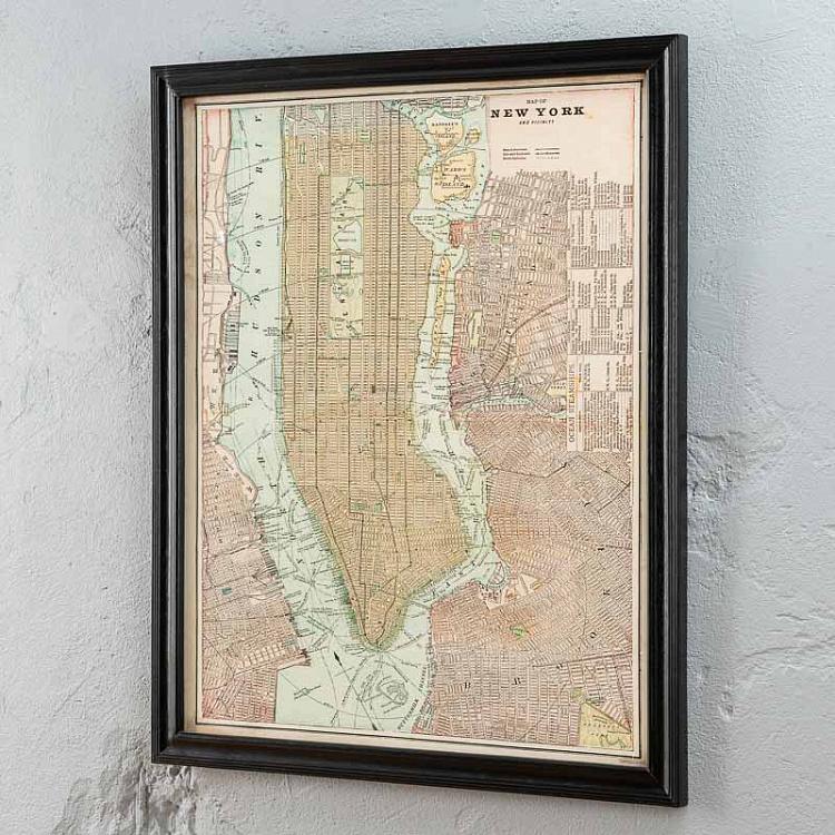 Картина-принт Карта Нью-Йорка, S Map New York Small