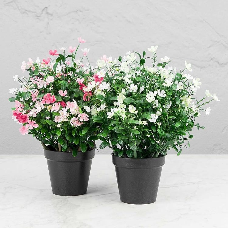 Искусственное растение Alpine Forbs With Flowers Pink White 40 cm - ракурс 5