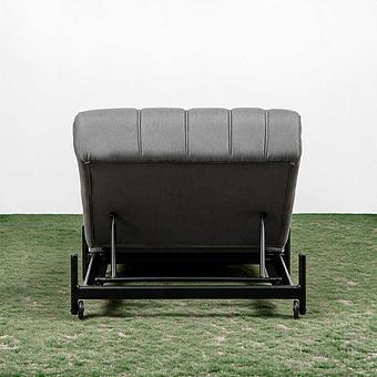 Садовый шезлонг-лежак Luna Lounger, Black акриловая ткань Light Stone - ракурс 5