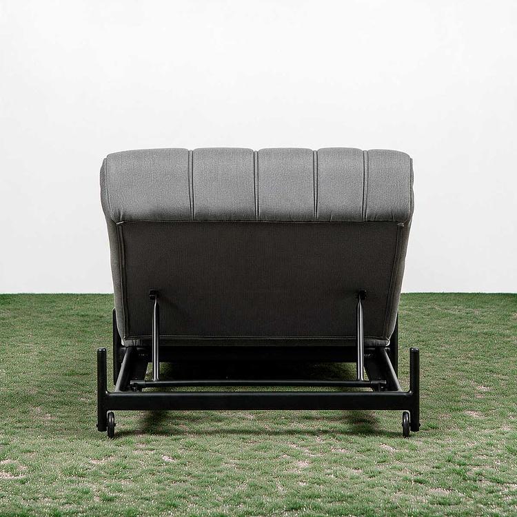 Садовый шезлонг-лежак Luna Lounger, Black акриловая ткань Flanelle - ракурс 5