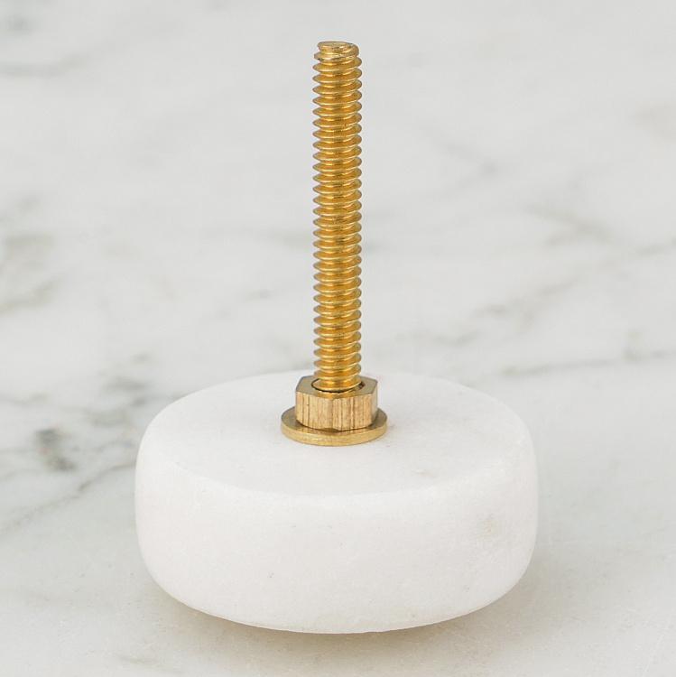 Круглая мебельная ручка Белый камень White Stone Round Knob