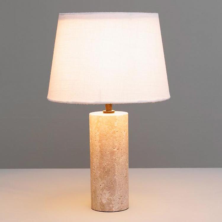 Beige Marble Base Table Lamp With Shade