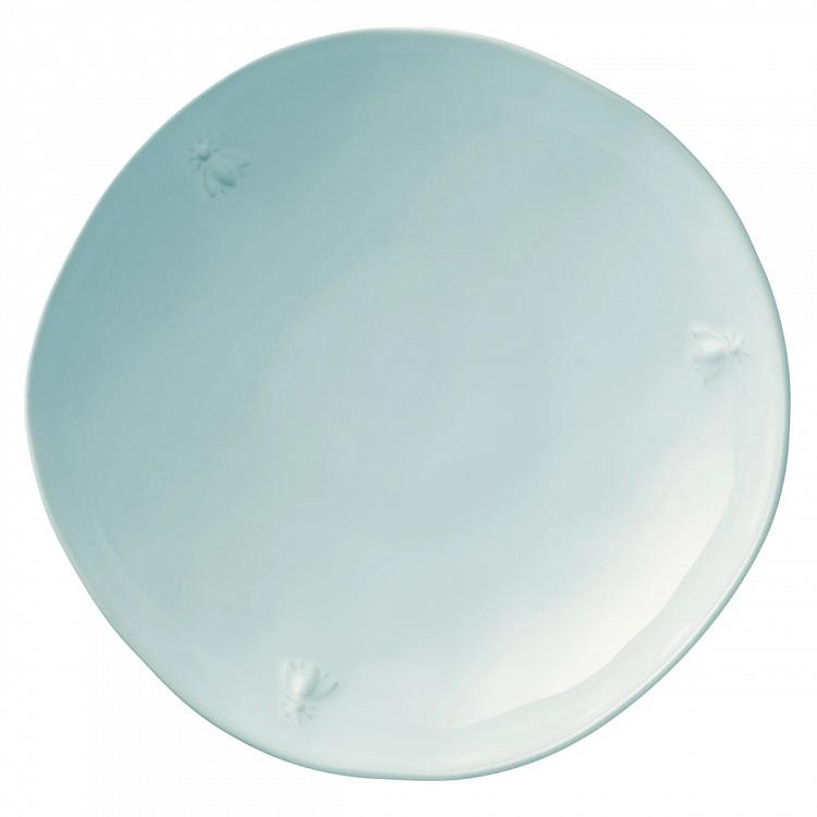 Голубая тарелка для пасты Пчёлы Abeille Ceramic Blue Pasta Plate