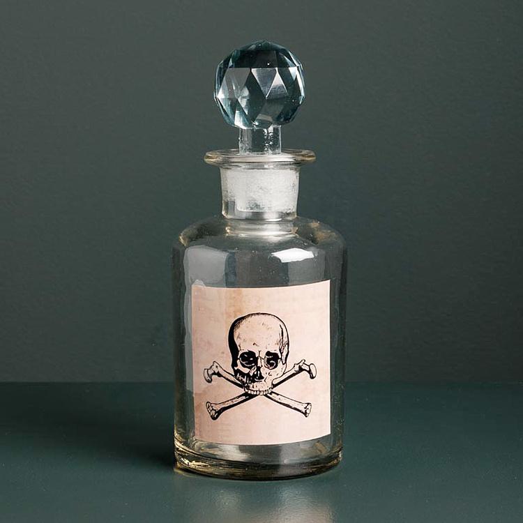 Бутылка с пробкой Череп с костями Skull Bottle With Stopper