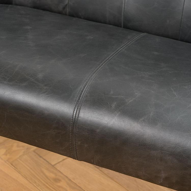 Двухместный кожаный диван Маршал, песочные ножки Marshall 2 Seater, Oak Sandwashed Leather