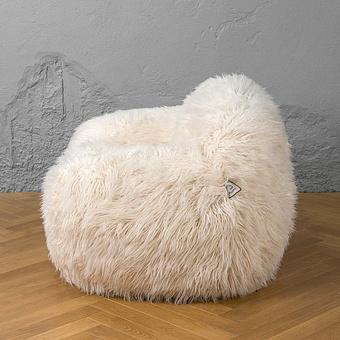 Кресло Snuggy Chair искусственный мех Mongolia Cream - ракурс 3