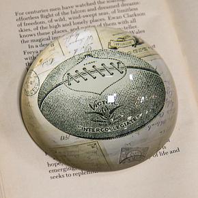 Glass Paperweight Rugby Ball