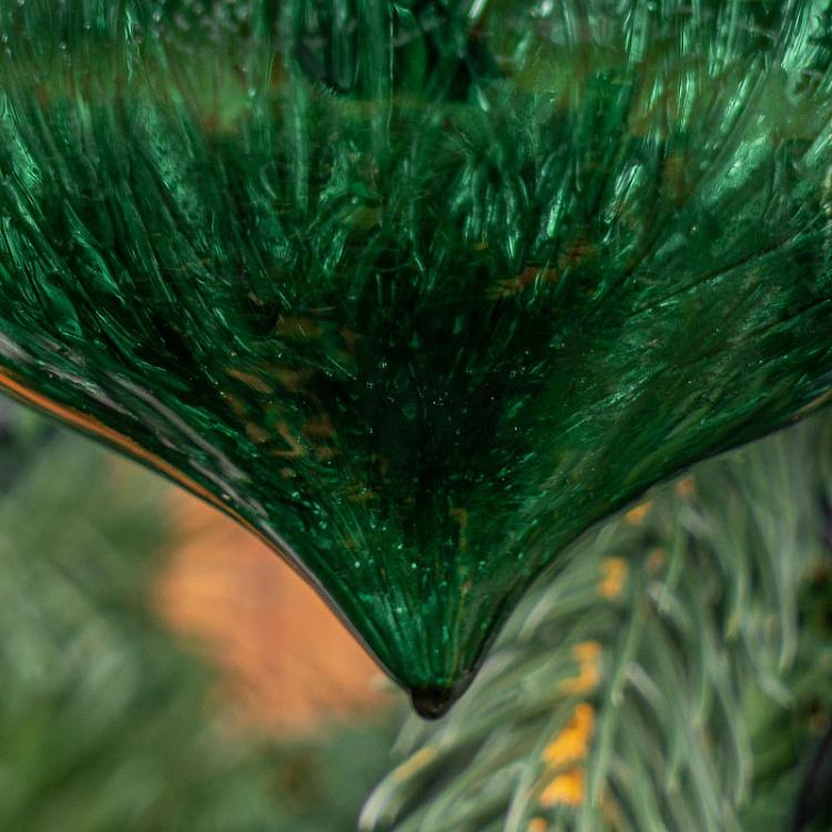 Набор из 3-х зелёных металлизированных елочных шаров Скреч Set Of 3 Glass Metal Scratched Balls Green 10 cm