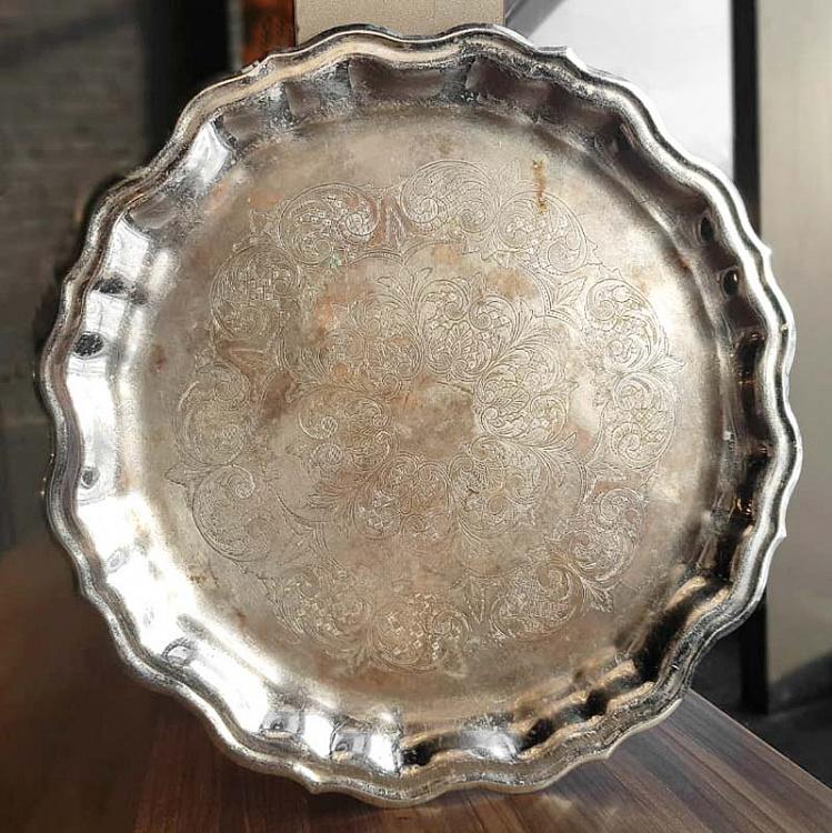 Винтажный серебряный поднос 12 Vintage Old Silver Plate 12