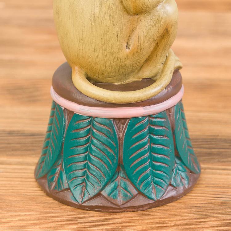 Подсвечник бежево-розово-зелёный Обезьяна Monkey Candle Holder Brown-Green-Pink