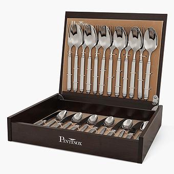 Set 24 Of Cutlery Pieces Ellade Wooden Box