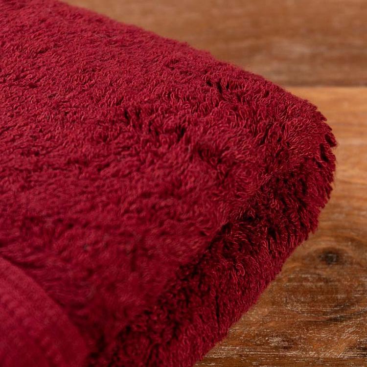 Бордовое махровое полотенце для рук и лица Лондон 50x90 см London Towel Red Wine 50x90 cm