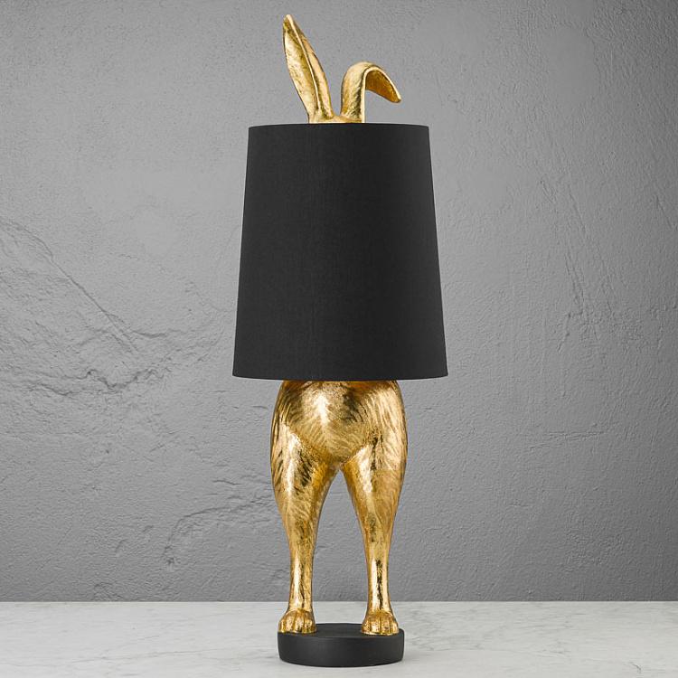 Настольная лампа Робкий кролик, M Table Lamp Hiding Bunny Gold Black