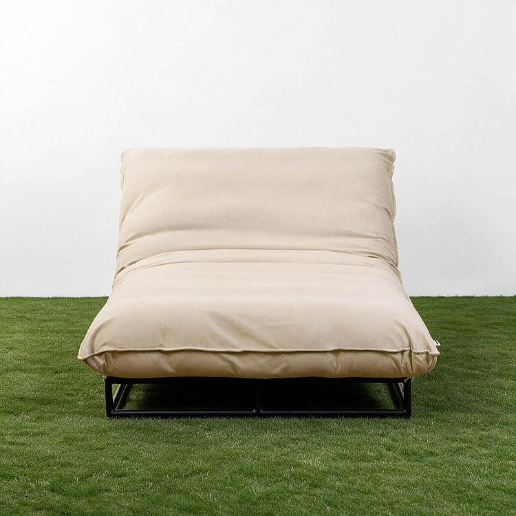 Садовый шезлонг-лежак Coral Lounger, Black акриловая ткань Heather Beige - ракурс 2