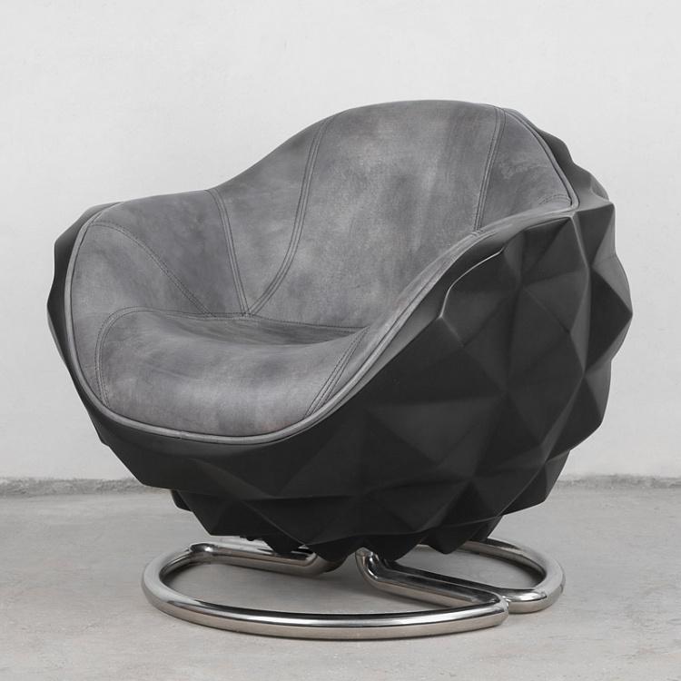 Вращающееся кресло Майнз чёрное матовое Mines Swivel Chair, Charcoal Black