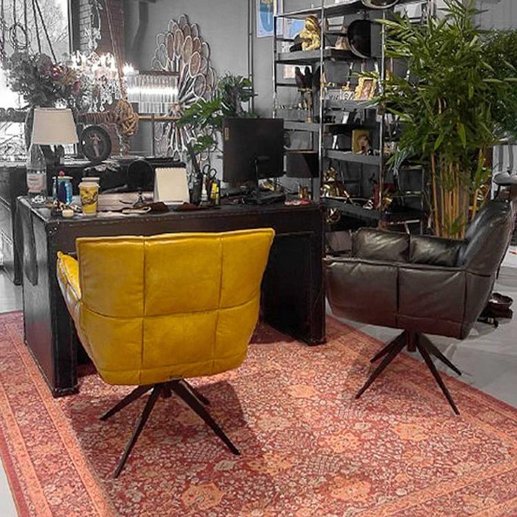 Письменный стол Travel Desk Wide D натуральная кожа Antique Slate - ракурс 13