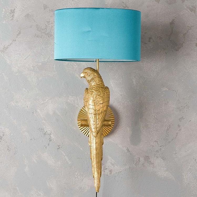 Бра с овальным бирюзовым абажуром Попугай Перси дисконт2 Wall Lamp Parrot Percy With Turquoise Shade discount2