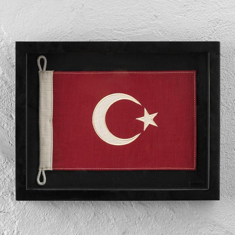 Флаг Турции за стеклом в раме, мини Shadow Box Flag Turkey Mini