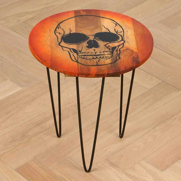 Прикроватный столик из дерева манго Череп Skull Side Table Mango Wood