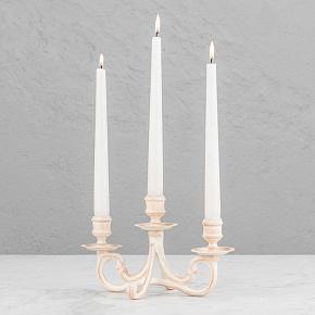 Candle Holder For 3 Candles Iron Antic Ivory