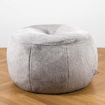Пуфик Alaska Donut Pouf искусственный мех Big Bear Grey - ракурс 2