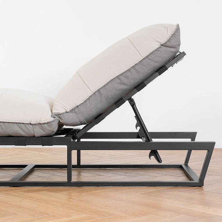 Садовый шезлонг-лежак Reef Lounger, Black акриловая ткань Light Stone - ракурс 9