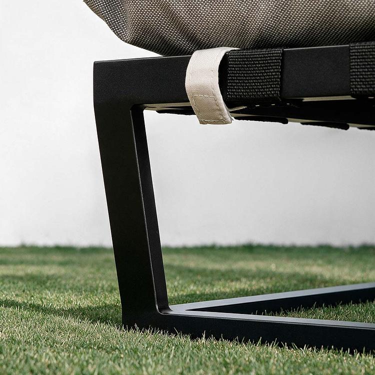 Садовый шезлонг-лежак Reef Lounger, Black акриловая ткань Light Stone - ракурс 9