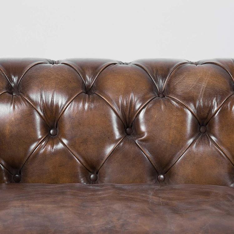 Трёхместный диван Constable 3 Seater натуральная кожа Original Vintage Coffee - ракурс 8