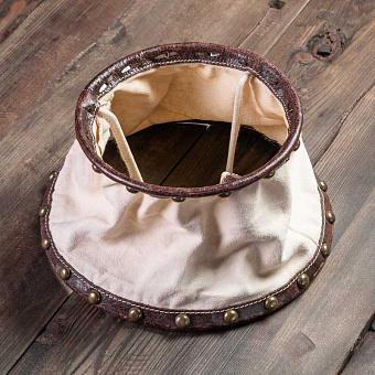 Lamp Shade Brown Leather And Canvas 25 cm