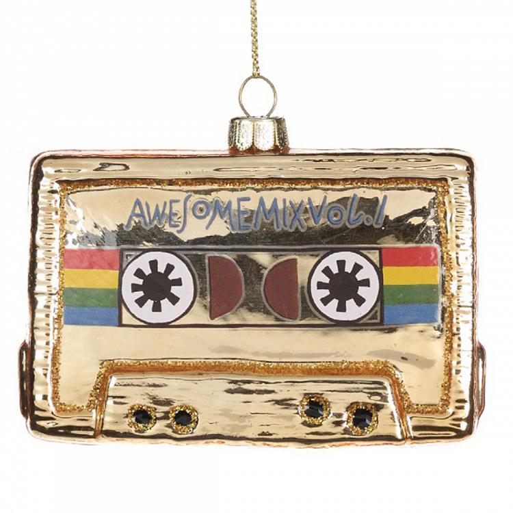 Glass Awesome Mix Tape Cassette Gold 10,5 cm