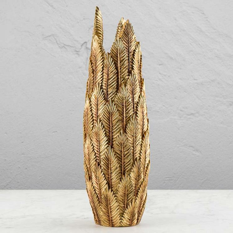 Высокая золотая ваза Пальмовый лист Tropical Leaf Vase Tall Gold