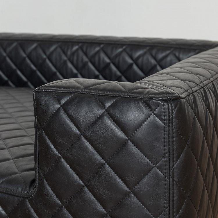 Чёрный диван для собак/кошек Эдоардо с прострочкой Бентли, L Edoardo Sofa Large, Faux Leather Black