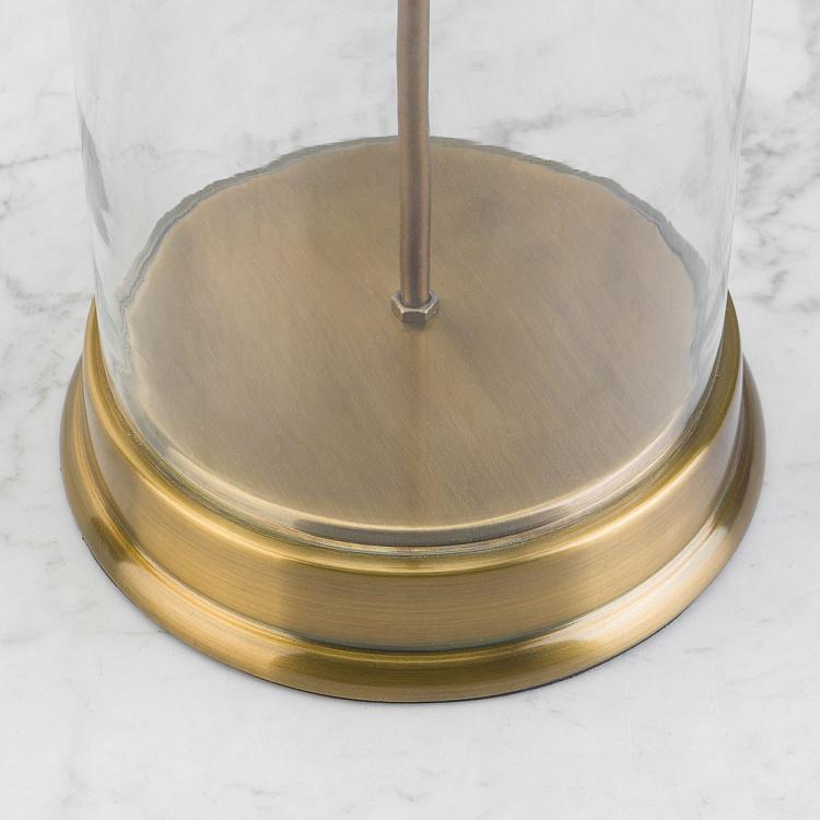 Настольная лампа со стеклянным куполом и абажуром Казань Kazan Glass Dome Brass Base Table Lamp With Shade