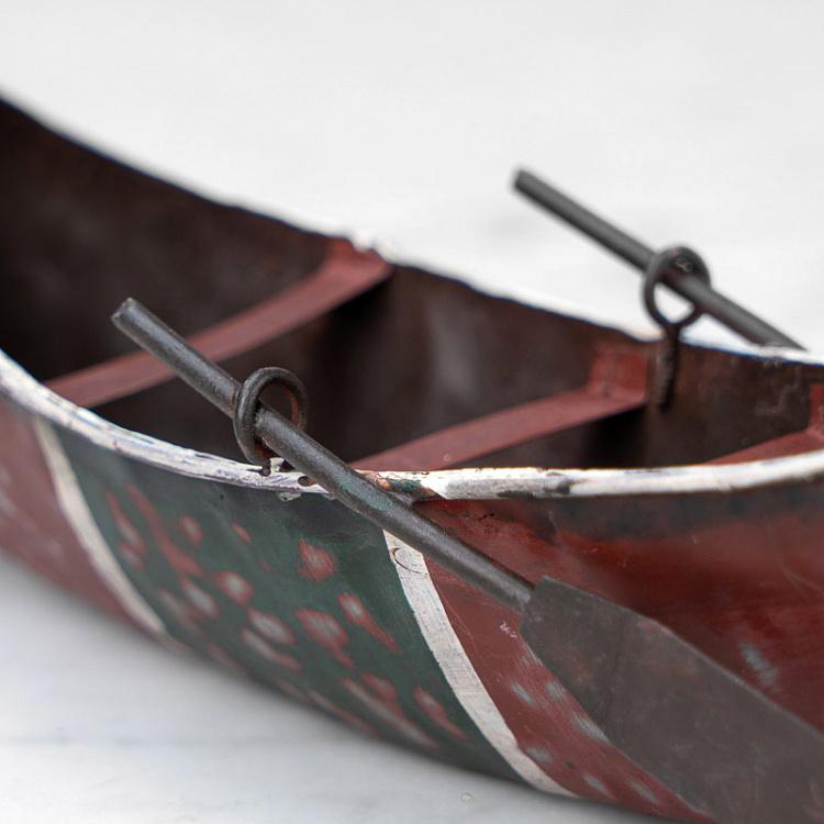 Подвесное украшение Красно-чёрное каноэ Hanging Metal Red And Black Canoe 19 cm