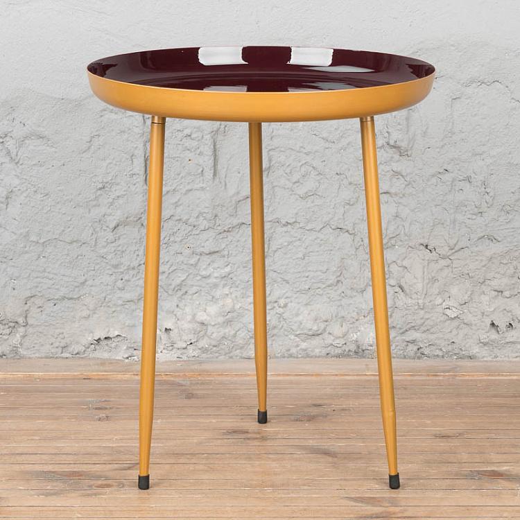 Side Table Shades Gold/Burgundy Large