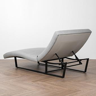 Садовый шезлонг-лежак Wave Lounger, Black акриловая ткань Lead Chine - ракурс 4