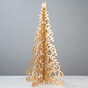 Wood 3D Display Swirl Tree Gold 90 cm