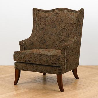 Кресло Vincent Armchair ткань Burnt Green Jacquard