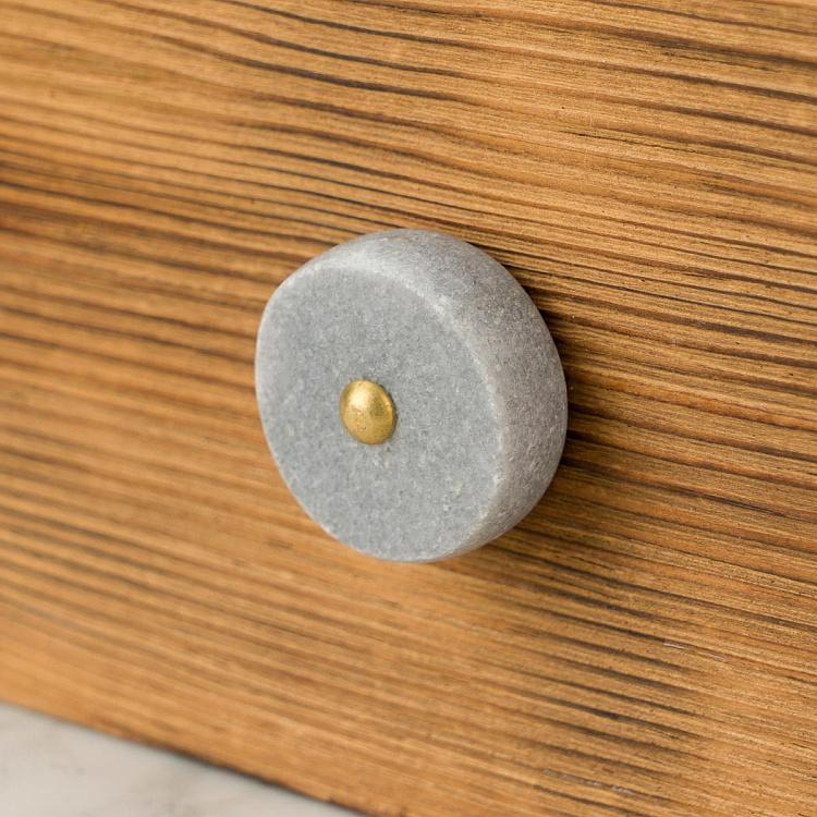 Круглая мебельная ручка Тёмно-серый камень Dark Gray Stone Round Knob